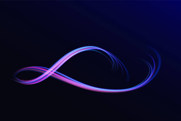istock Beautiful glow flare and spark. Red blue special effect, speed police line. 1502865810