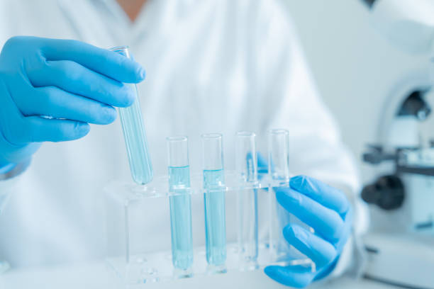 istock Scientist analyze biochemical sample in advanced scientific laboratory. Medical professional check chemical mix microbiological developmental of viral. Biotechnology research in science lab. cosmetic 1502870070