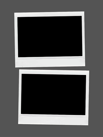 Two square and wide photo frame. Instax wide format photo. Vector illustration