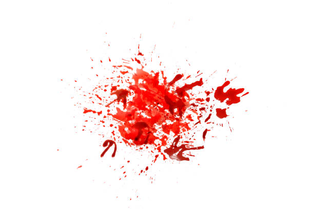 istock closeup drops of red blood isolated on white background,abstract pattern 1502880088