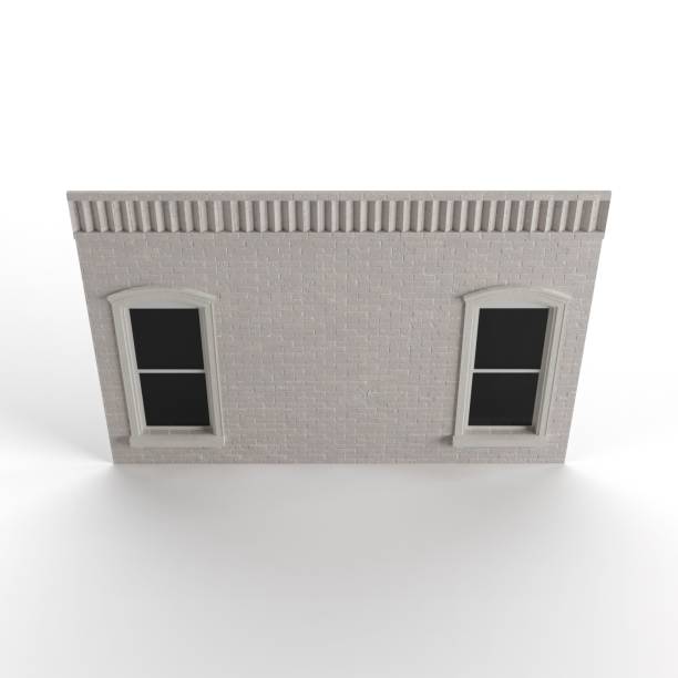 istock High-angle view of a 3D rendered white wall featuring two windows 1502881273