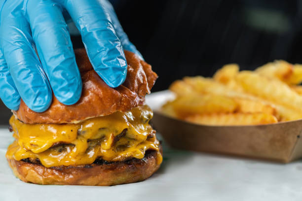 istock Cheeseburger or Burger Sandwich with Melted Cheese and Bacon 1502881718