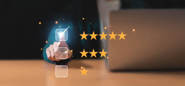 istock Customers rate service provider satisfaction through the application. The service experience in the online application will assess the quality of the service. 1502883925