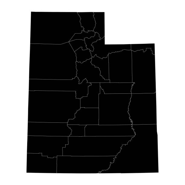 ilustrações de stock, clip art, desenhos animados e ícones de utah state map with counties. vector illustration. - utah map state usa