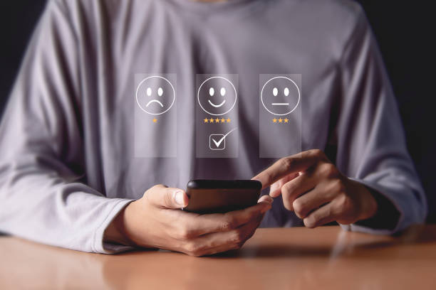 istock Customers rate service provider satisfaction through the application. The service experience in the online application will assess the quality of the service. 1502884053