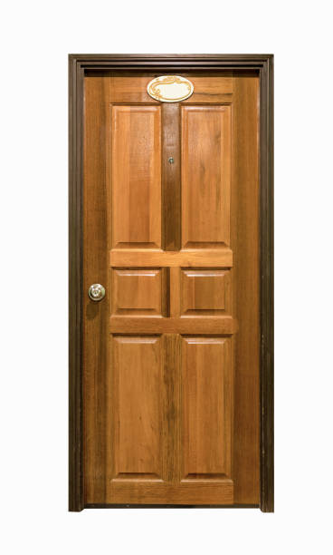 istock brown wooden door isolated on white background,clipping path 1502888698
