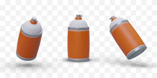 istock Set of 3D cans with sprayer. Sprays for repair, construction, painting works 1502890624
