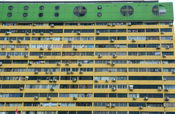 Singapore - Jul 4, 2015. Old apartment in Chinatown, Singapore. Chinatown is a subzone and ethnic enclave located in the Central Area of Singapore.
