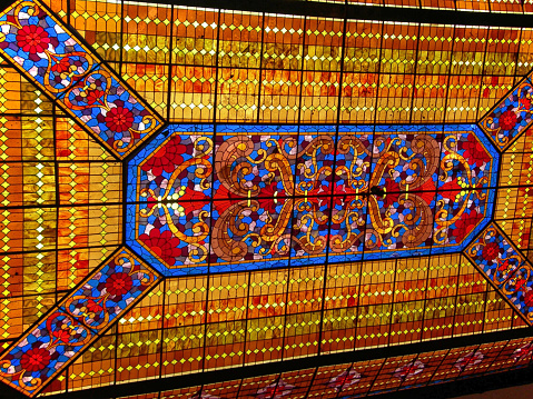 Beautiful Stained Glass Ceiling -Monterry, Mexico