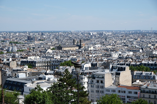 Paris cityscape aerial view from Montmartre