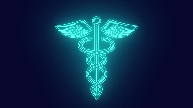 caduceus Medical Symbol Of Healthcare futuristic technology animation