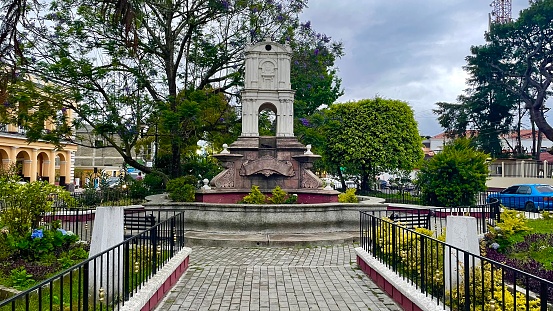 Central park in Coban, Guatemala