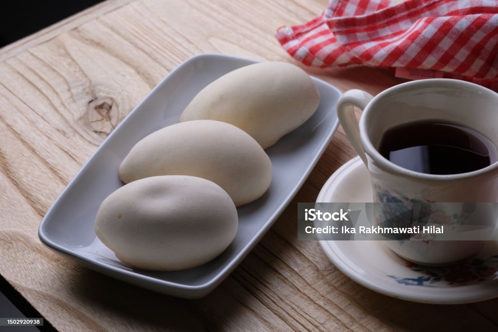 Nopia is a typical food of Banyumas Raya which includes Purwokerto City, Purbalingga Regency, Cilacap Regency and Banjarnegara Regency. Nopia is a food shaped like an egg made from wheat flour. Baked Stock Photo