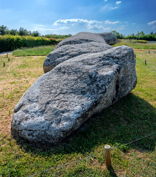 The Broken Grand  Menhir of Er Grah in Locmariaquer in Brittany, France