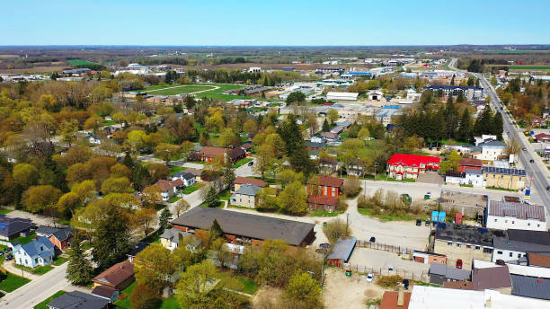 istock Aerial view of Mount Forest, Ontario, Canada on a spring day 1502923641