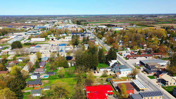 istock Aerial scene of Mount Forest, Ontario, Canada on a spring morning 1502923749
