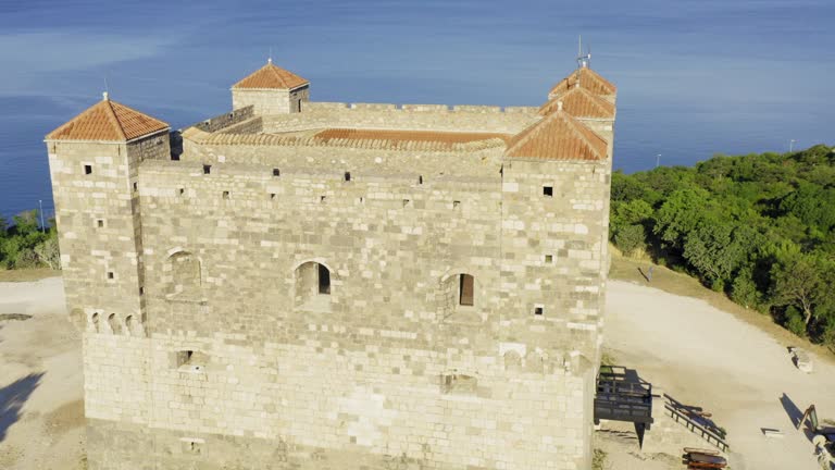 Aerial view of Nehaj fortress in Senj town, Croatia