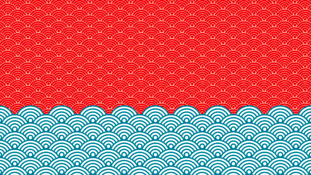 istock Seigaiha Background - Japanese Waves Seascape 1502934796