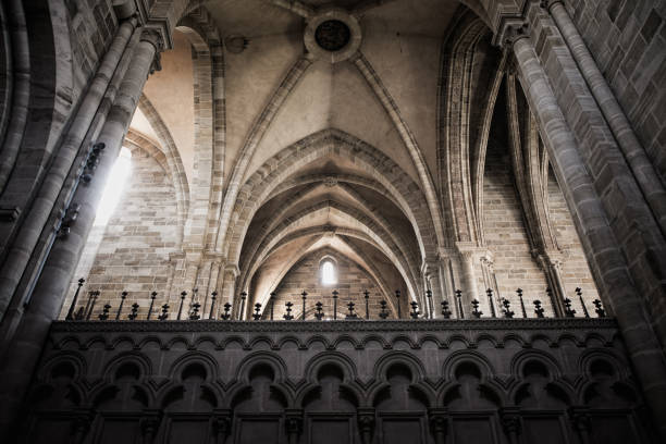 Avila, Spain - June 20, 2021: Basilica of San Vicente. It is a Catholic church and one of the best examples of Romanesque architecture in the country.