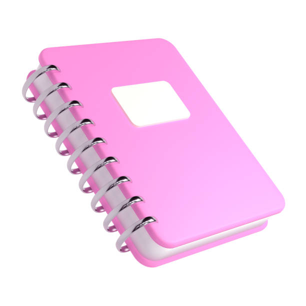 istock 3d pink cute empty office notepad for school stationery isolated background with clipping path. Simple render illustration. Design element for posters, banners, calendar and greeting card 1502939922