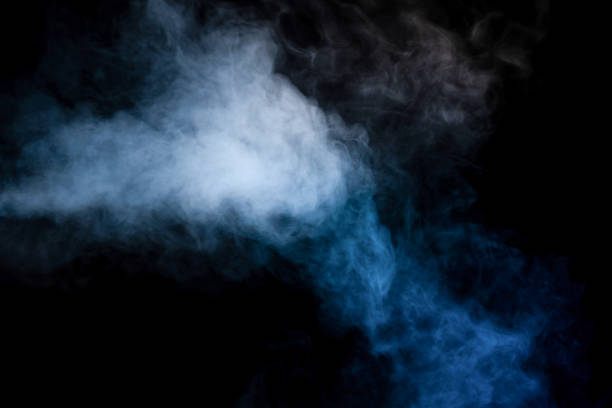 istock Blue and yellow steam on a black background. 1502941143