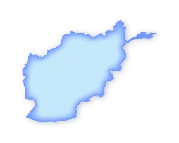 Vector illustration of Afghanistan Soft Blue Vector Map Illustration