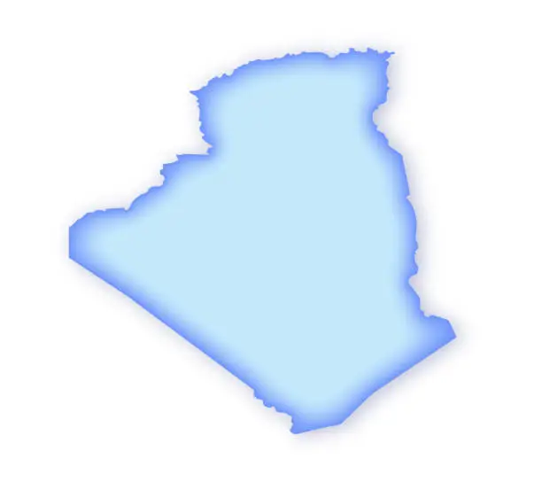 Vector illustration of Algeria Soft Blue Vector Map Illustration