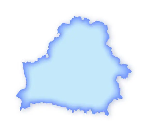 Vector illustration of Belarus Soft Blue Vector Map Illustration