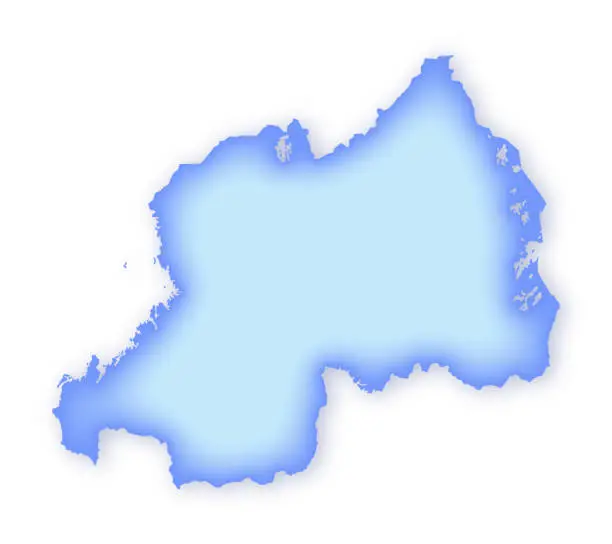 Vector illustration of Rwanda Soft Blue Vector Map Illustration