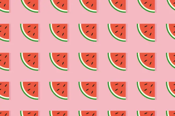 Vector illustration of summer seamless pattern with watermelons