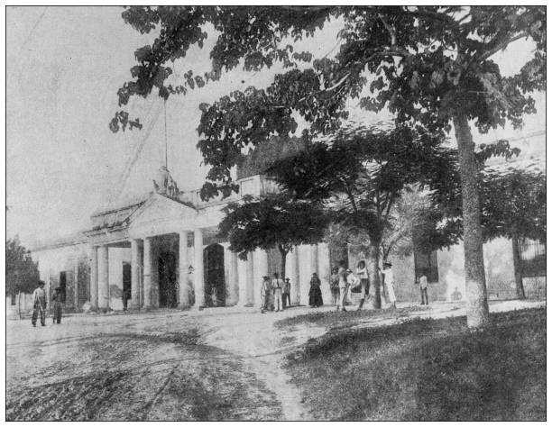 istock Antique image from British magazine: Spanish American War, Military Barracks, Santiago de Cuba 1502949333