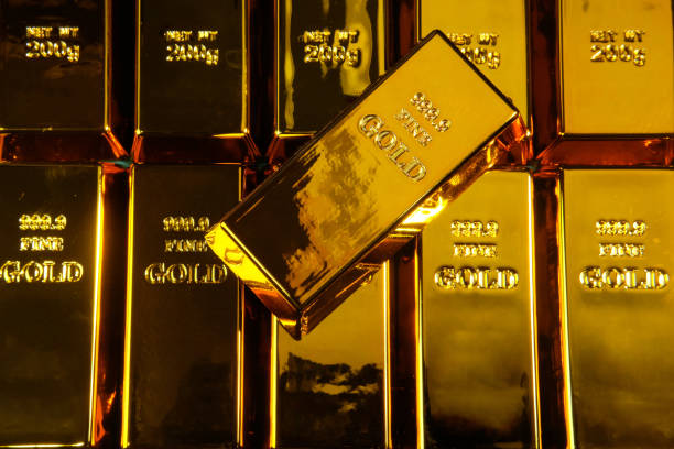 istock Gold bars on background, Business and Financial concepts. 1502955274