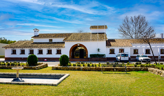 View of old airport terminal building in Malaga, Spain, now part of Malaga aviation museum which is free to visit.