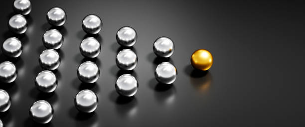 istock Formation of silver balls with golden 1502963599
