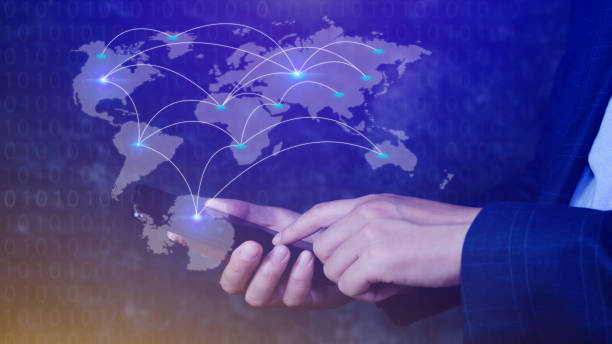 istock Global business, E-commerce, online marketing concept, Businessman using digital tablet touching on smartphone with world map on business market place. 1502964517