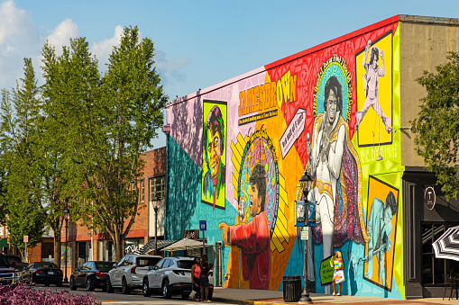 epic spirit of funk - James Brown mural at James Brown Blvd in Augusta in Georgia