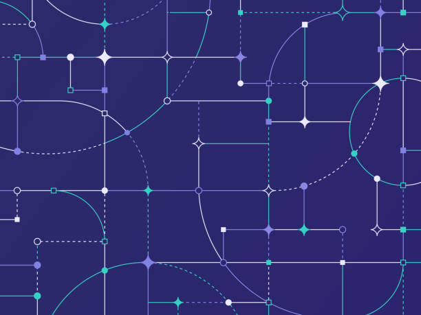абстрактная предыстория сети современных технологий - узел данные stock illustrations