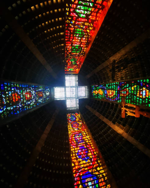 istock Catholic cathedral stained glass windows 1502973876