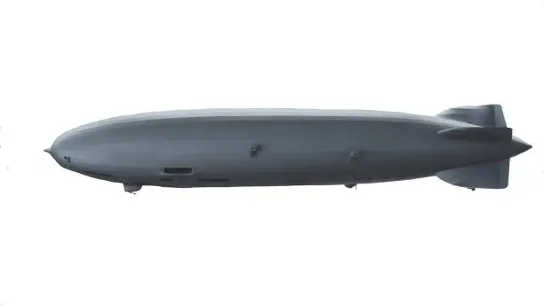 A model of the Hindenburg Zeppelin was captured and the background removed to create a chroma key  cutout with a green background