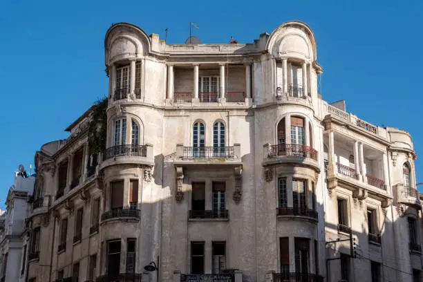 Photo of Old derelict Art Deco houses in the Ville Nouvelle of Casablanca