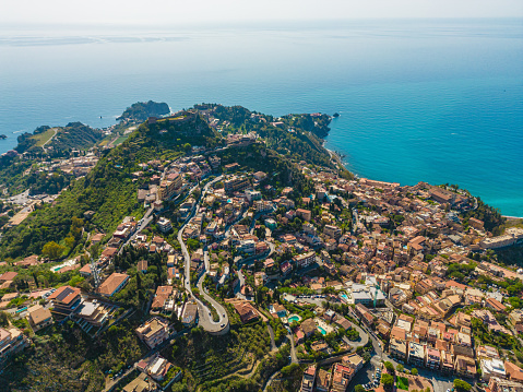 Taormina aerial view Sicily Italy