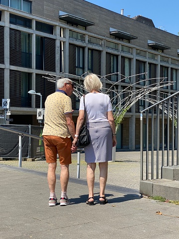 Maastricht , Netherlands - June 09, 2023.  Seniors  in the Limburg Metropol  of Maastricht on a warm sunny day.