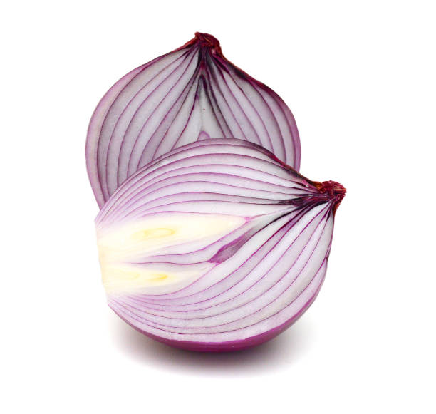 istock Sliced red onion on white background 1503001979