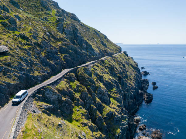 istock Irish Coastline Cliffs and Road - Drone Photo 1503004964