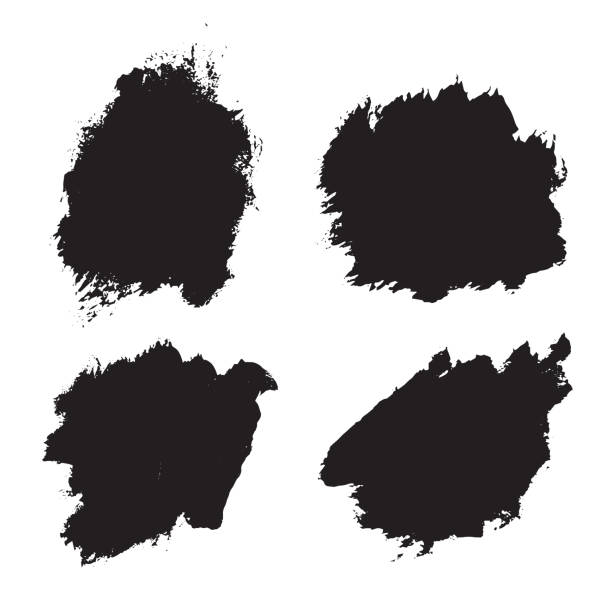 istock Black paint brush strokes isolated on white background. Paintbrush set template. Grunge texture effect decoration. Graphic design elements grungy painted style concept for banner, flyer, cover, brochure, etc 1503009086