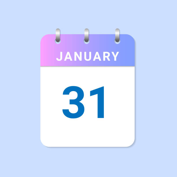 ilustrações, clipart, desenhos animados e ícones de calendário diário do mês de janeiro na nota do papel branco - today reminder note pad writing