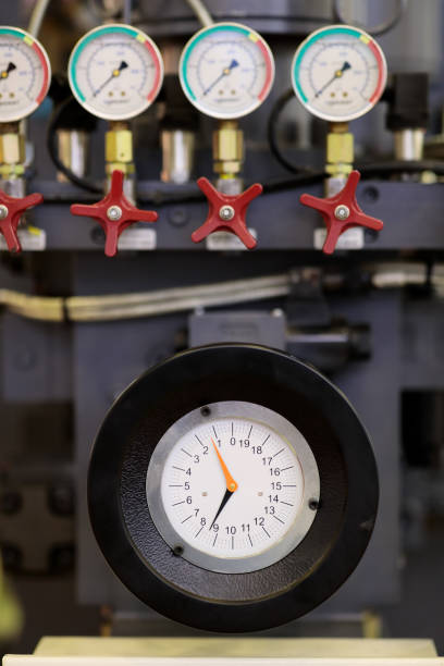 istock industrial hydraulic equipment with gauges 1503016550
