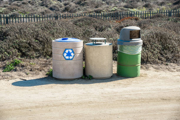 istock Old recycling bins a public park 1503017311