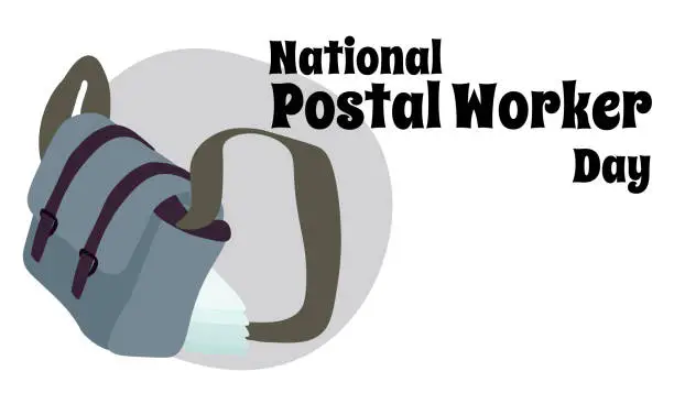 Vector illustration of National Postal Worker Day, idea for a horizontal poster, banner, flyer, postcard