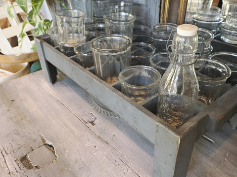 old glass jars